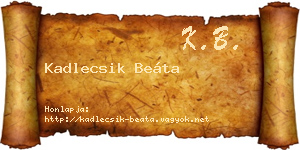 Kadlecsik Beáta névjegykártya